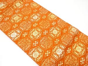 亀甲に花模様織り出し名古屋帯